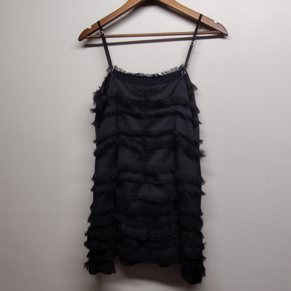Princess Polly Mini Dress Women Size 8 Black Fringes Sleeveless Slim Fit - Picture 4 of 8